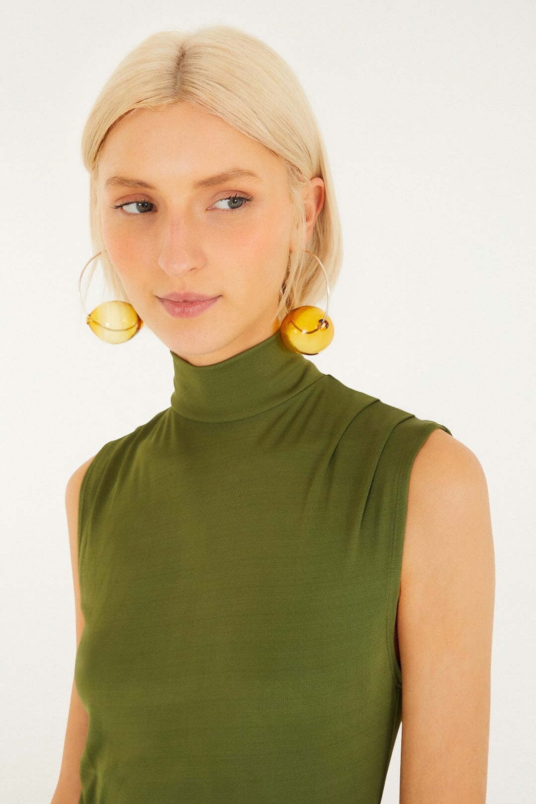 Dark Green High Neck Cut-Out Maxi Dress