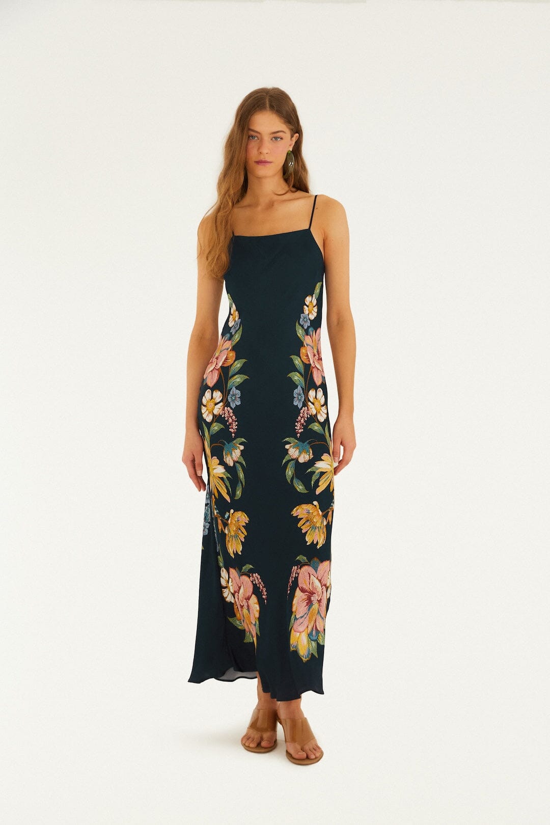 Dark Blue Maira Floral Maxi Dress
