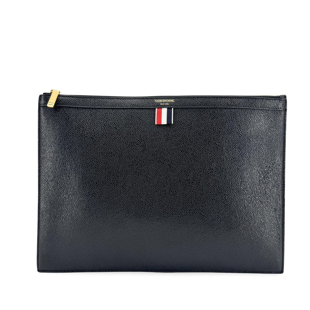 Thom e Zip Document Holder Leather With Applique Leather Briefcase Bag (Pre-Owned)