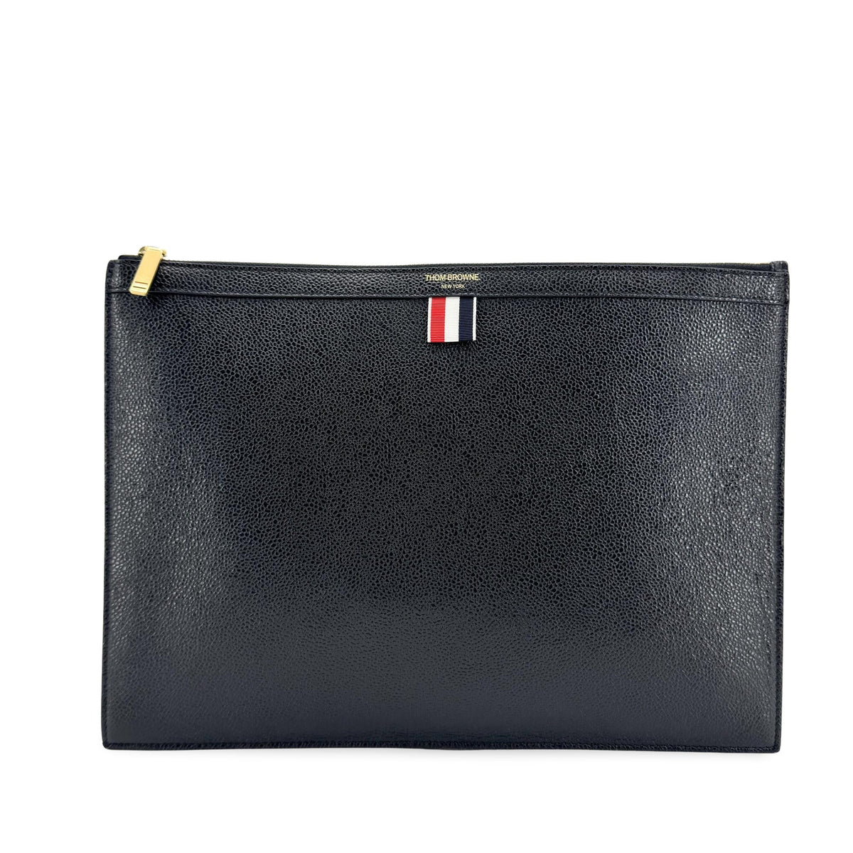 Thom e Zip Document Holder Leather With Applique Leather Briefcase Bag (Pre-Owned)