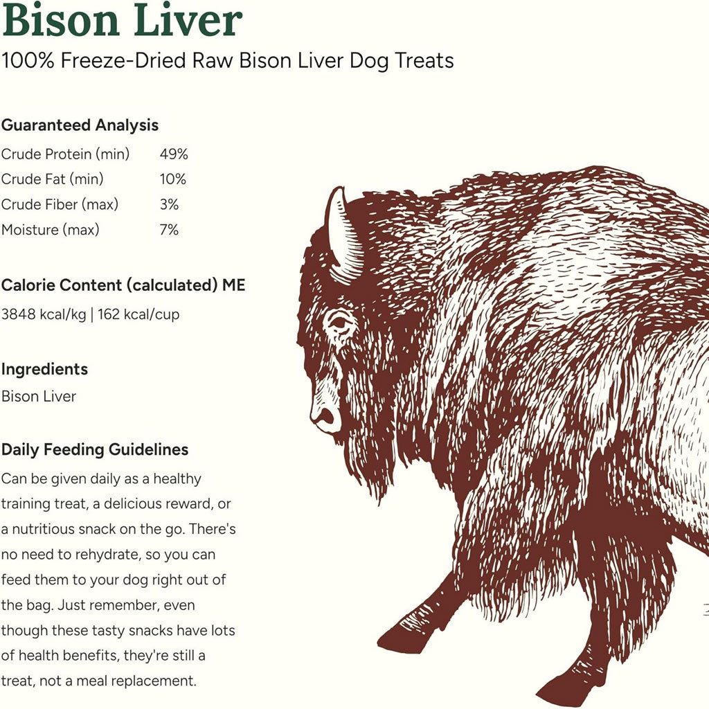 360 Pet Nutrition Bison Liver Freeze-Dried Raw Dog Food, 4-oz
