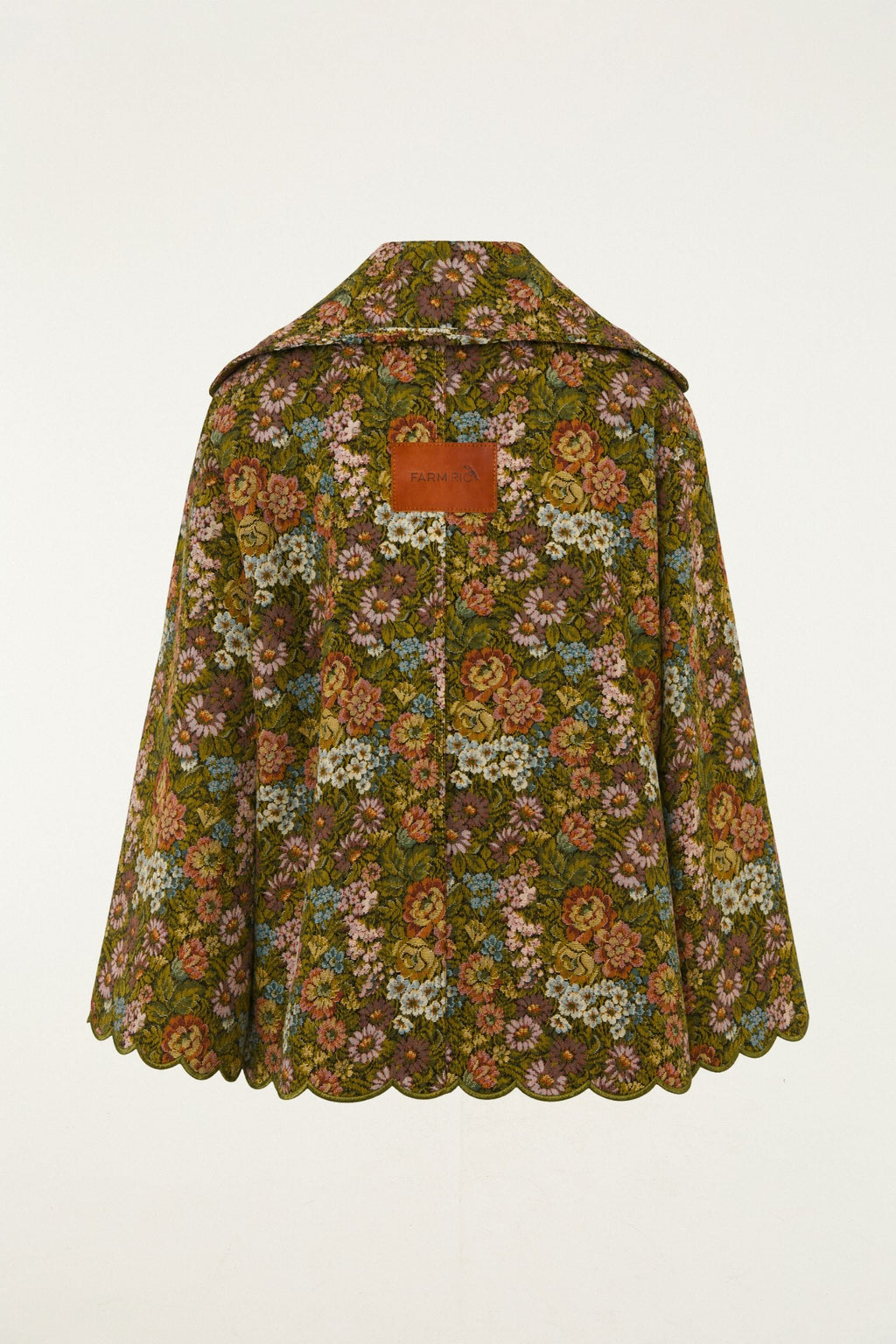 Flower Jacquard Lapel Trench Coat