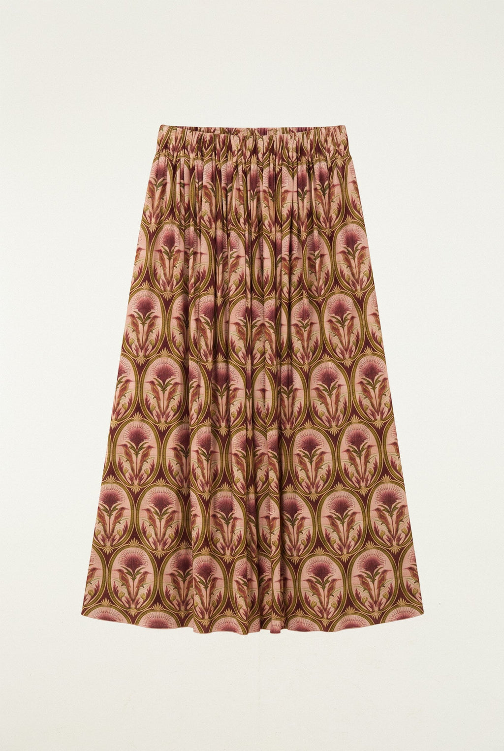 Garden Medal Pleated Midi Skirt