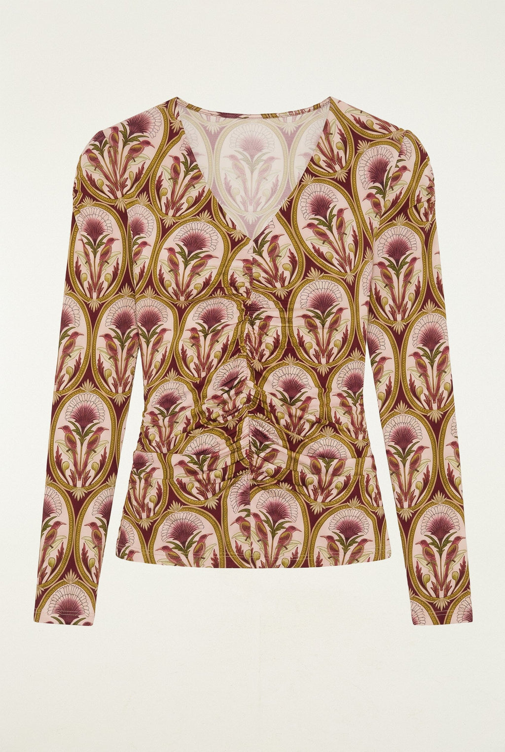 Garden Medal Long Sleeve Jersey Blouse