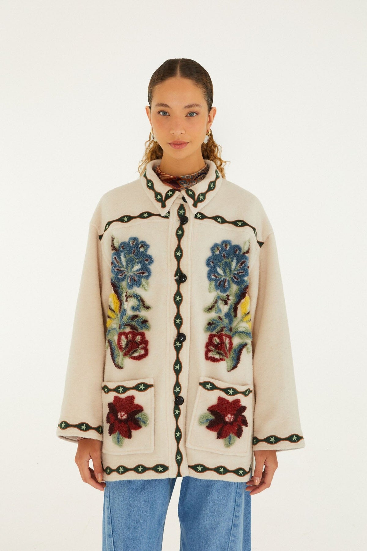 Lunar Boho Buttoned Fleece Coat