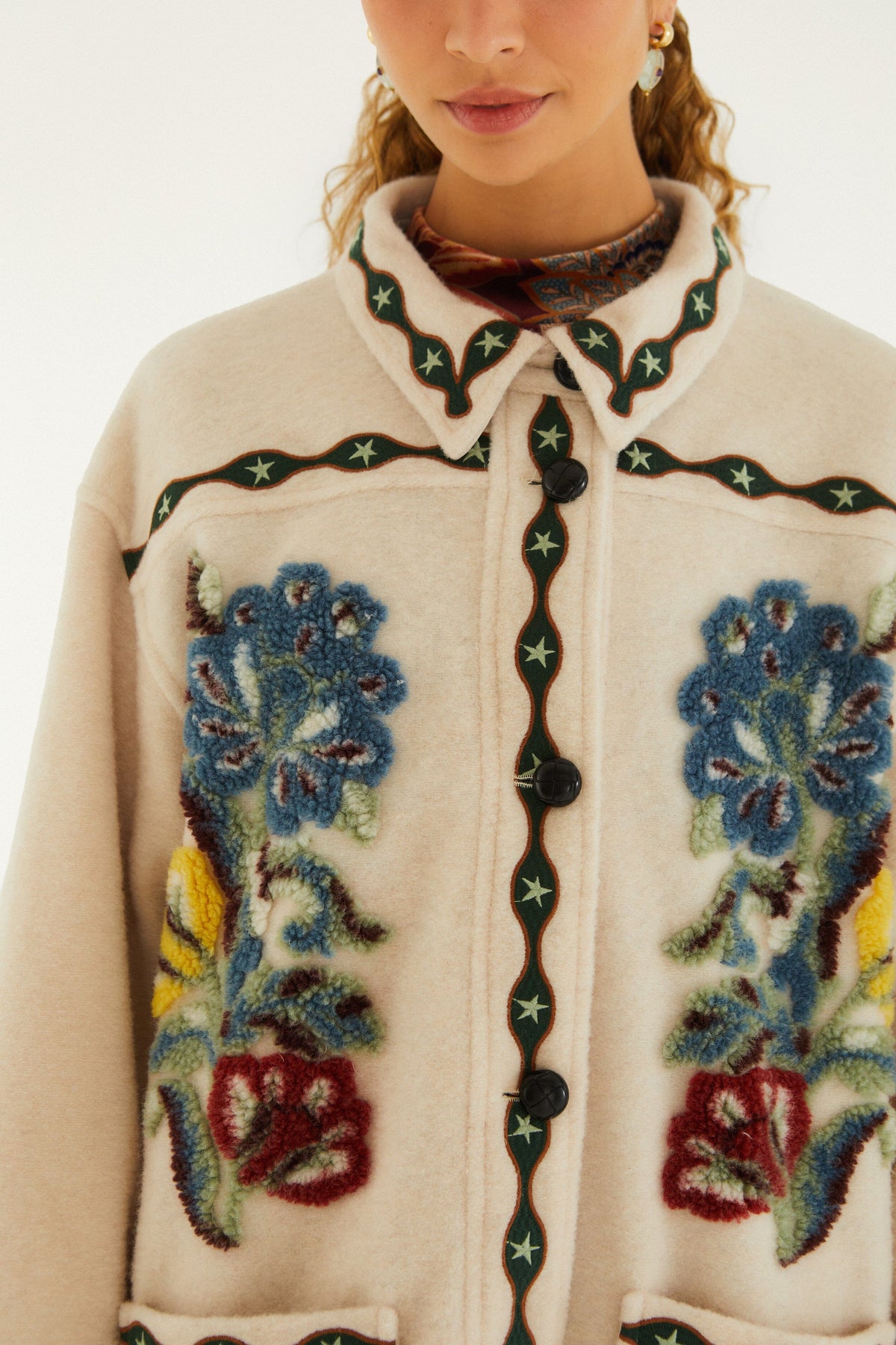 Lunar Boho Buttoned Fleece Coat
