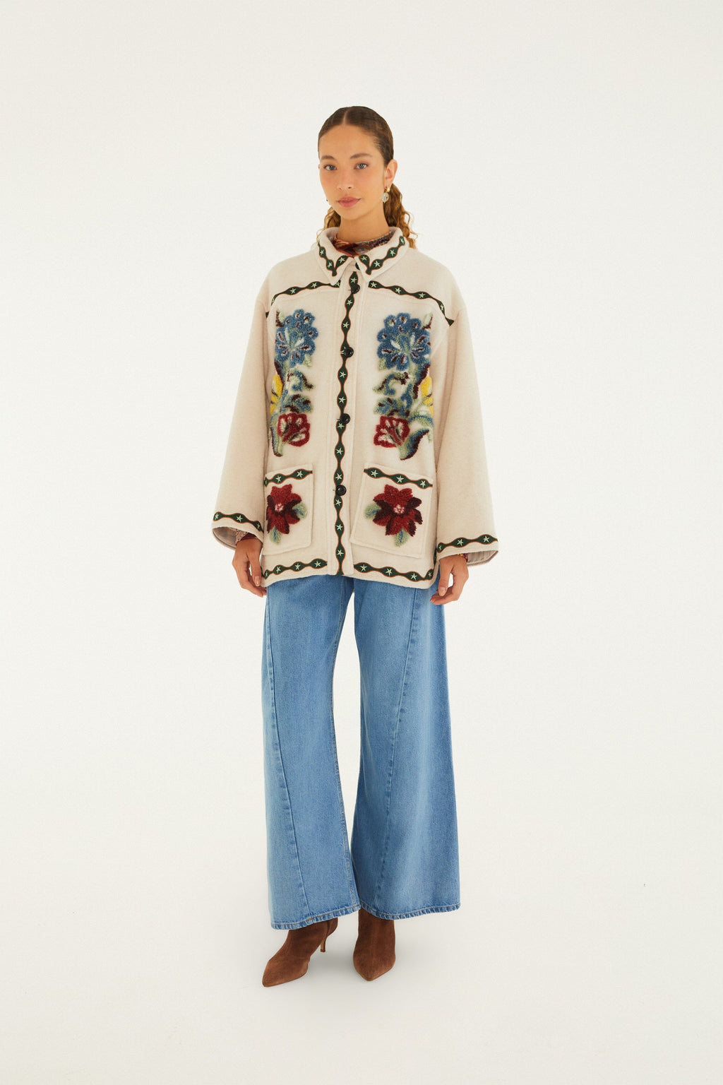 Lunar Boho Buttoned Fleece Coat