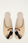 Raffia Embroidered Icons Mule