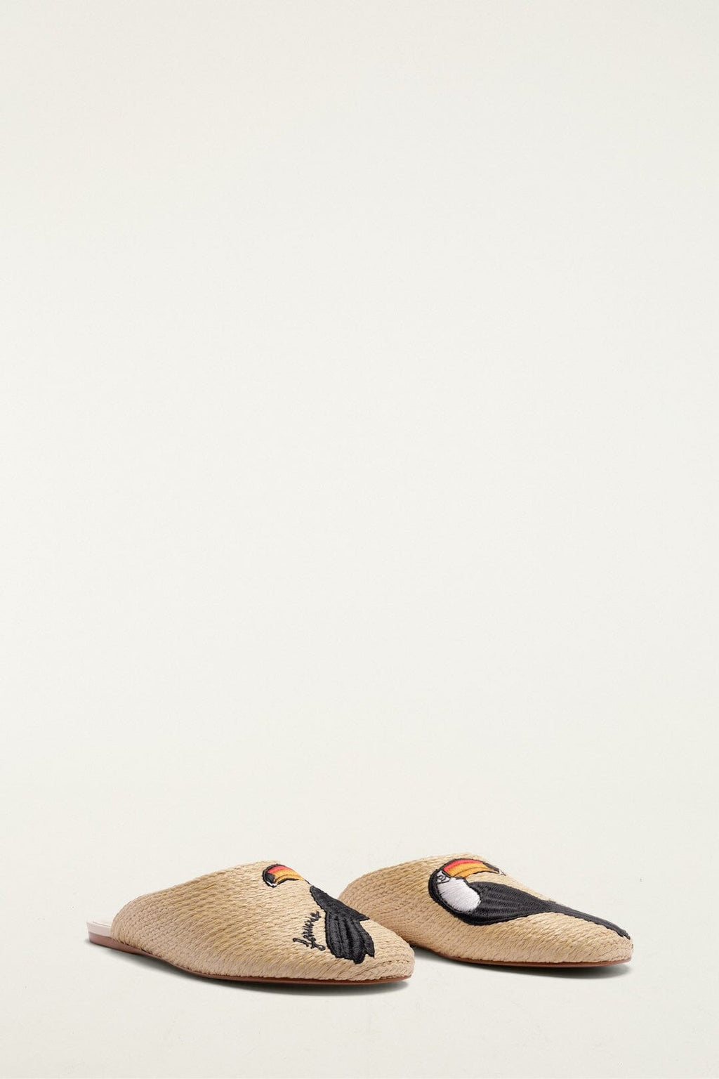 Raffia Embroidered Icons Mule