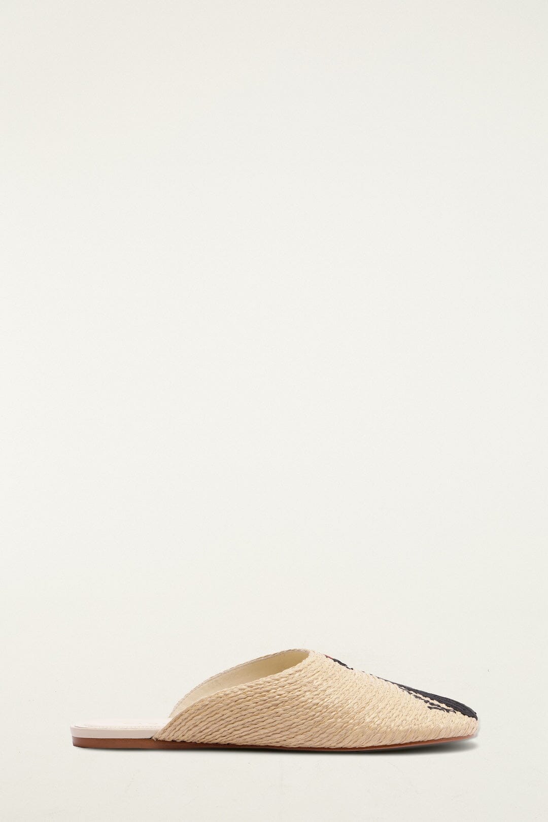 Raffia Embroidered Icons Mule
