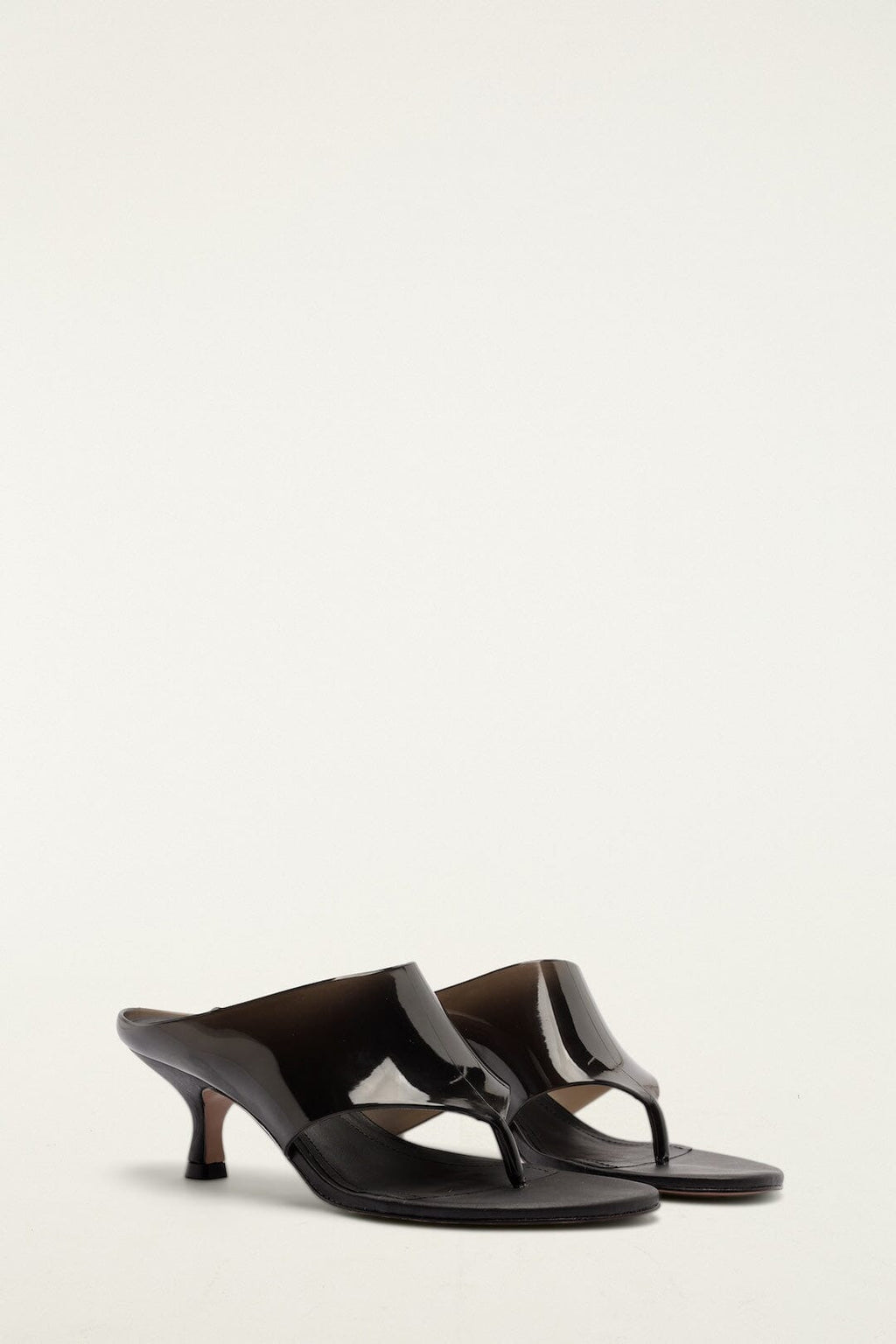 Black Thong Jelly Kitten Heel