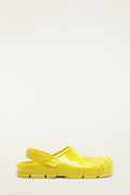 Yellow Monstera Slingback Rain Clog