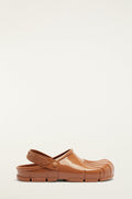 Brown Monstera Slingback Rain Clog