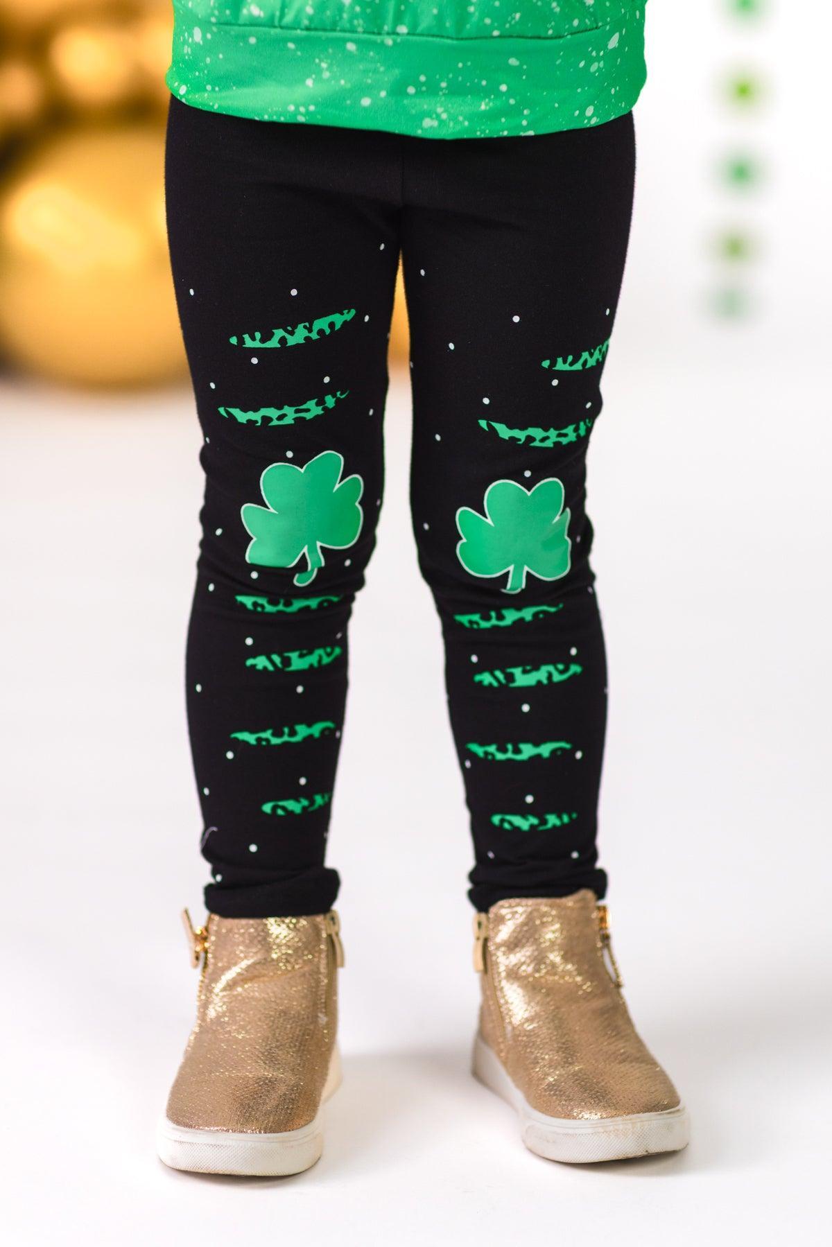"Lucky" Green & Black Legging Set