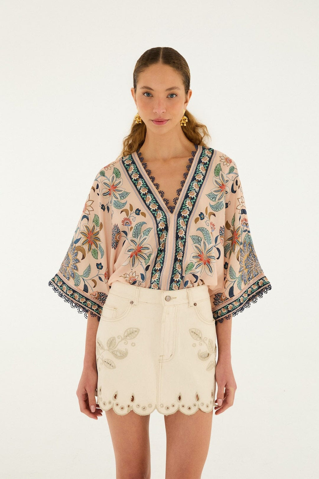 Off-White Canva Scallop Richelieu Skirt