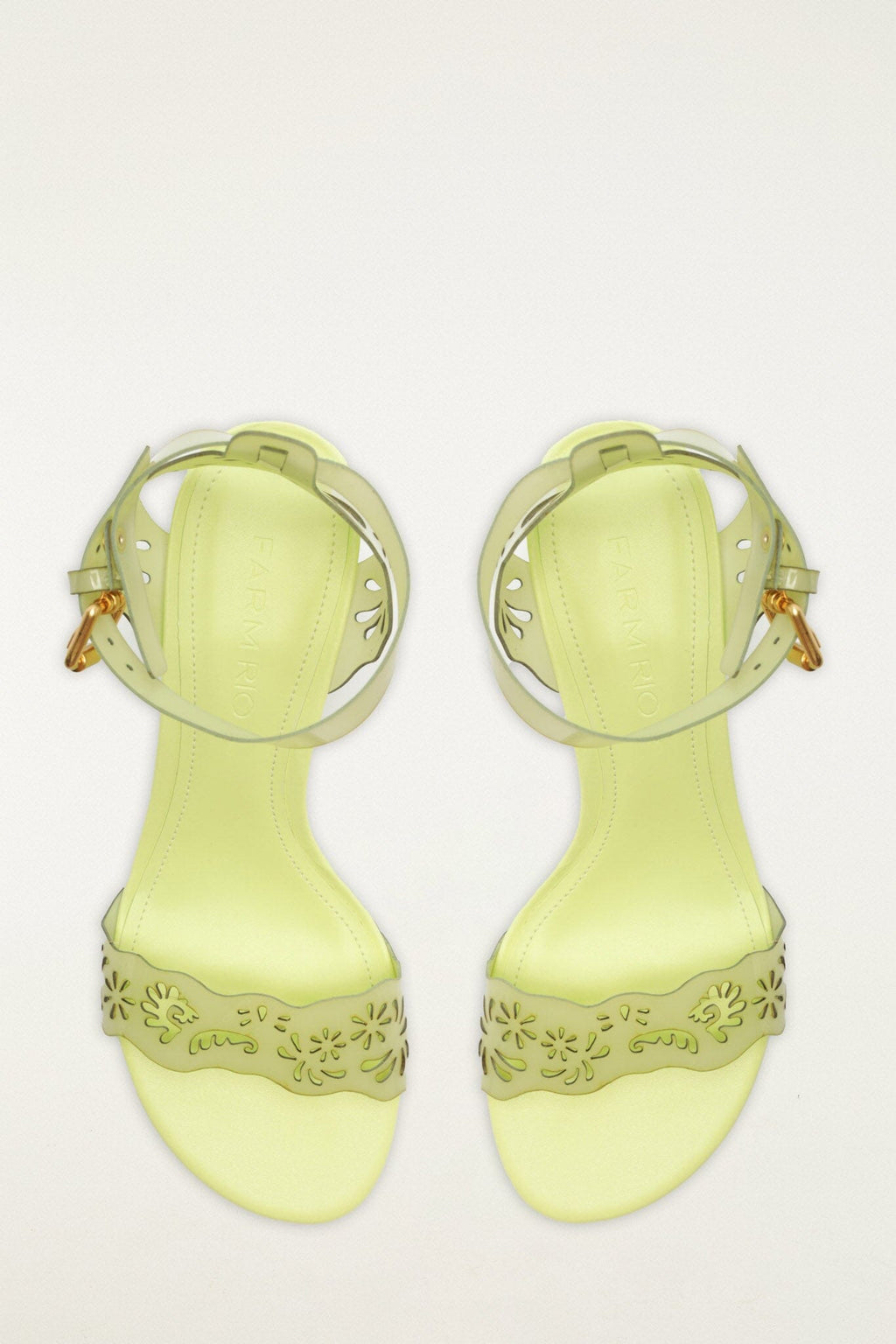 Green Lace Jelly Kitten Heeled Sandal