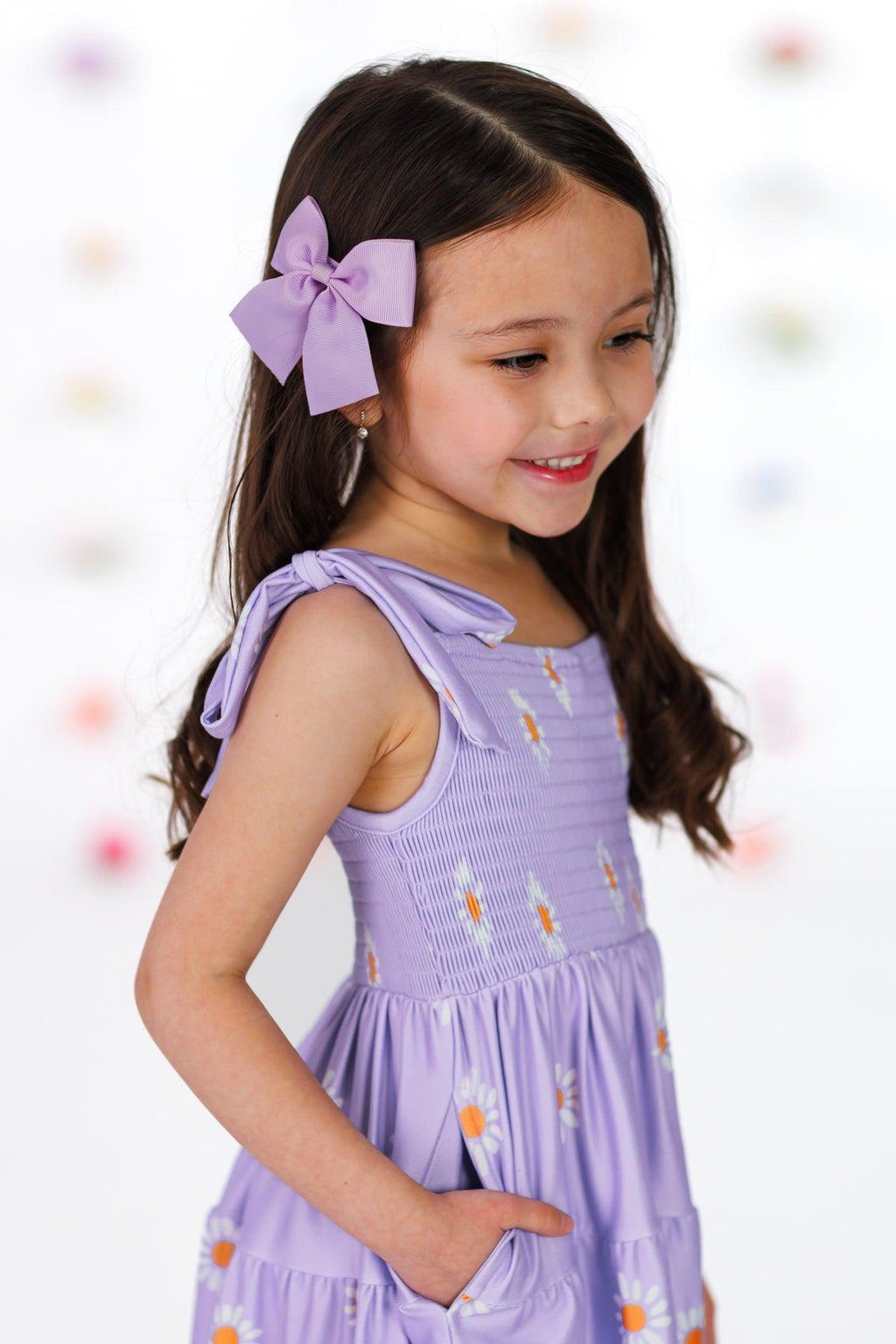 Mom & Me - Lavender Ruffle Daisy Tank Dress