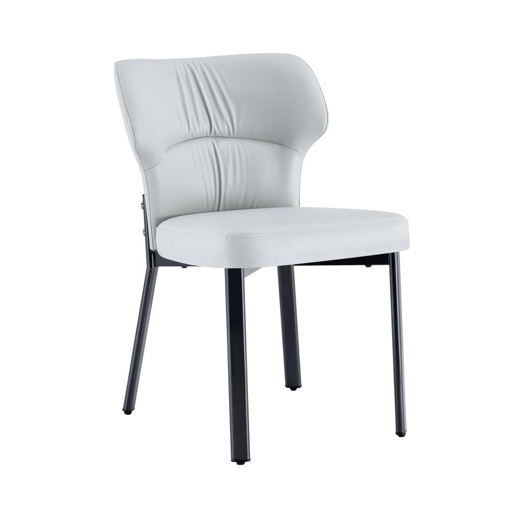 Modern Dining Chairs with PU Upholstery and Metal Frame