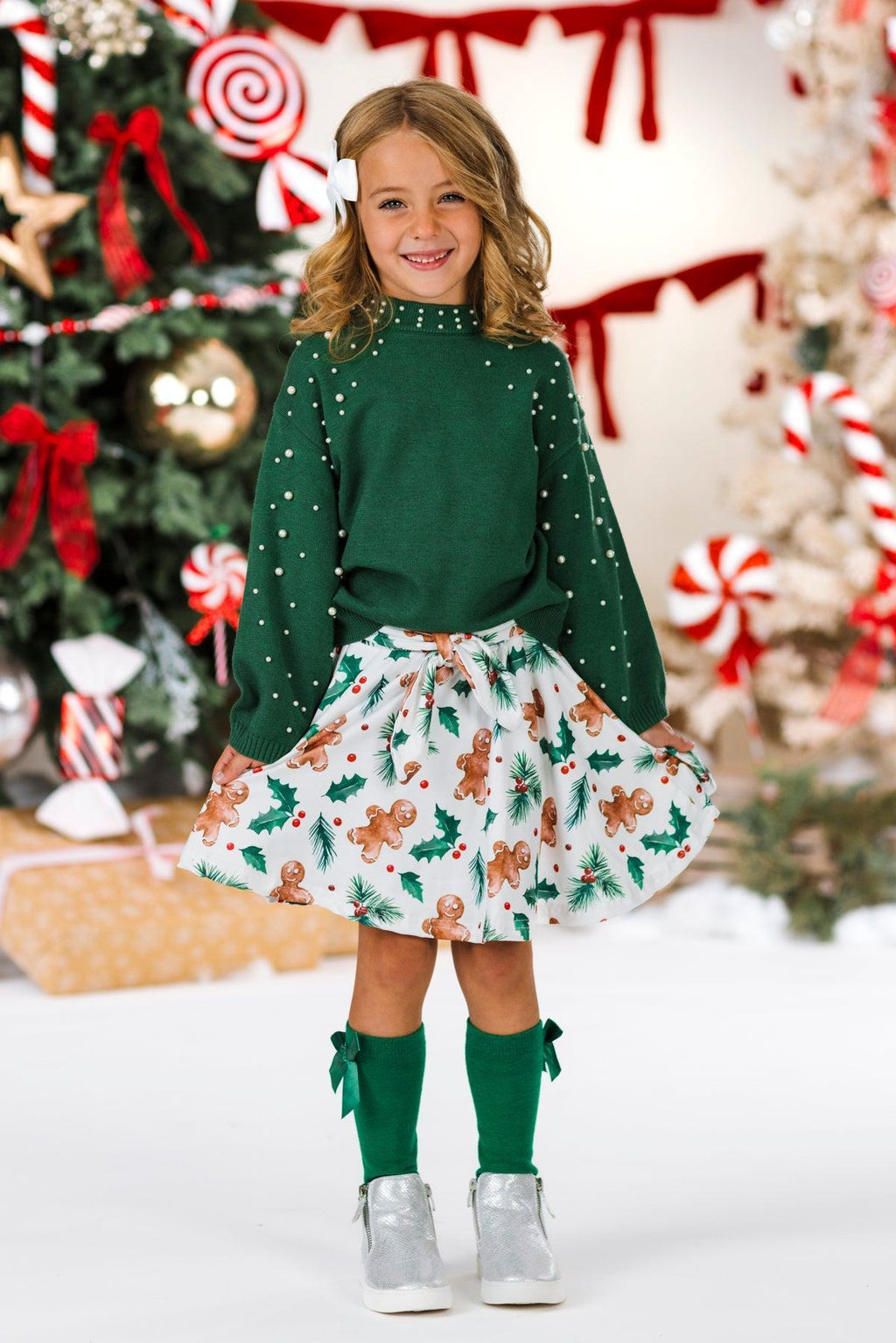 Holly Gingerbread Pearl Skirt Set