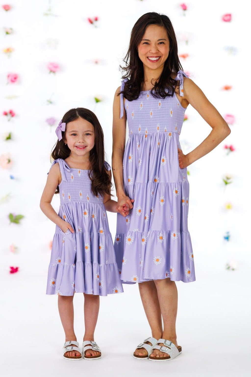 Mom & Me - Lavender Ruffle Daisy Tank Dress