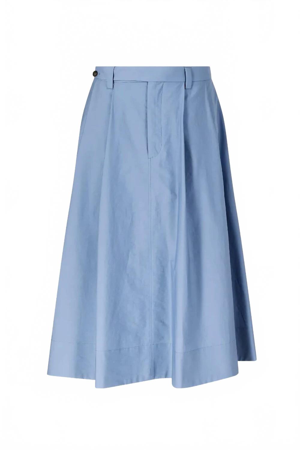 Midi Skirt With Monili Beads In Light Blue