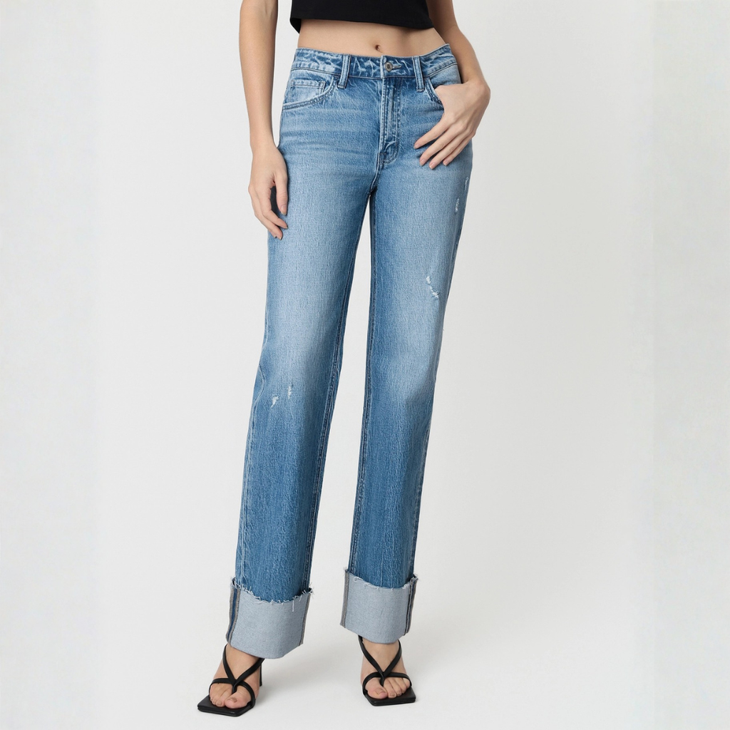 Olivia High Rise Cuffed Jeans