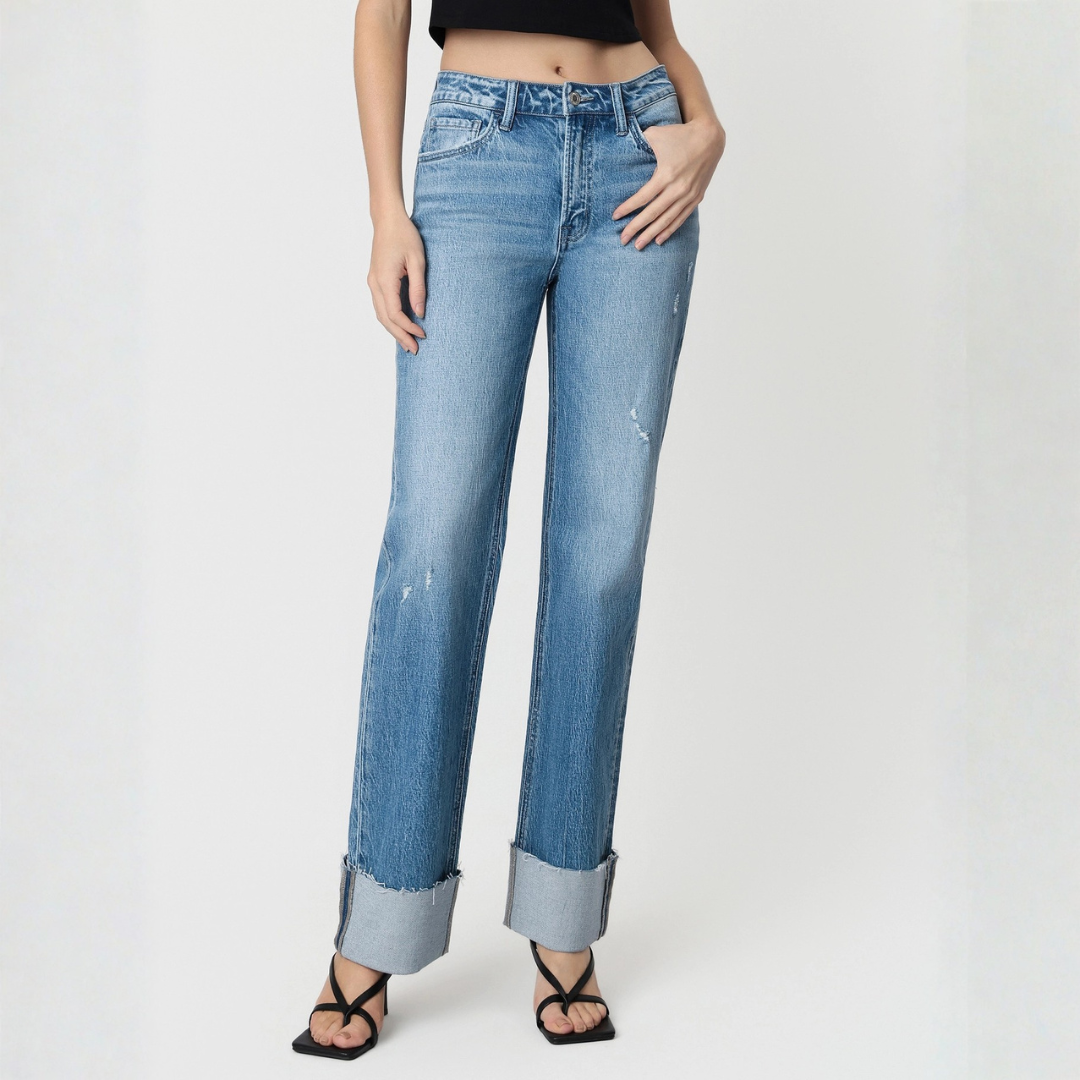 Olivia High Rise Cuffed Jeans