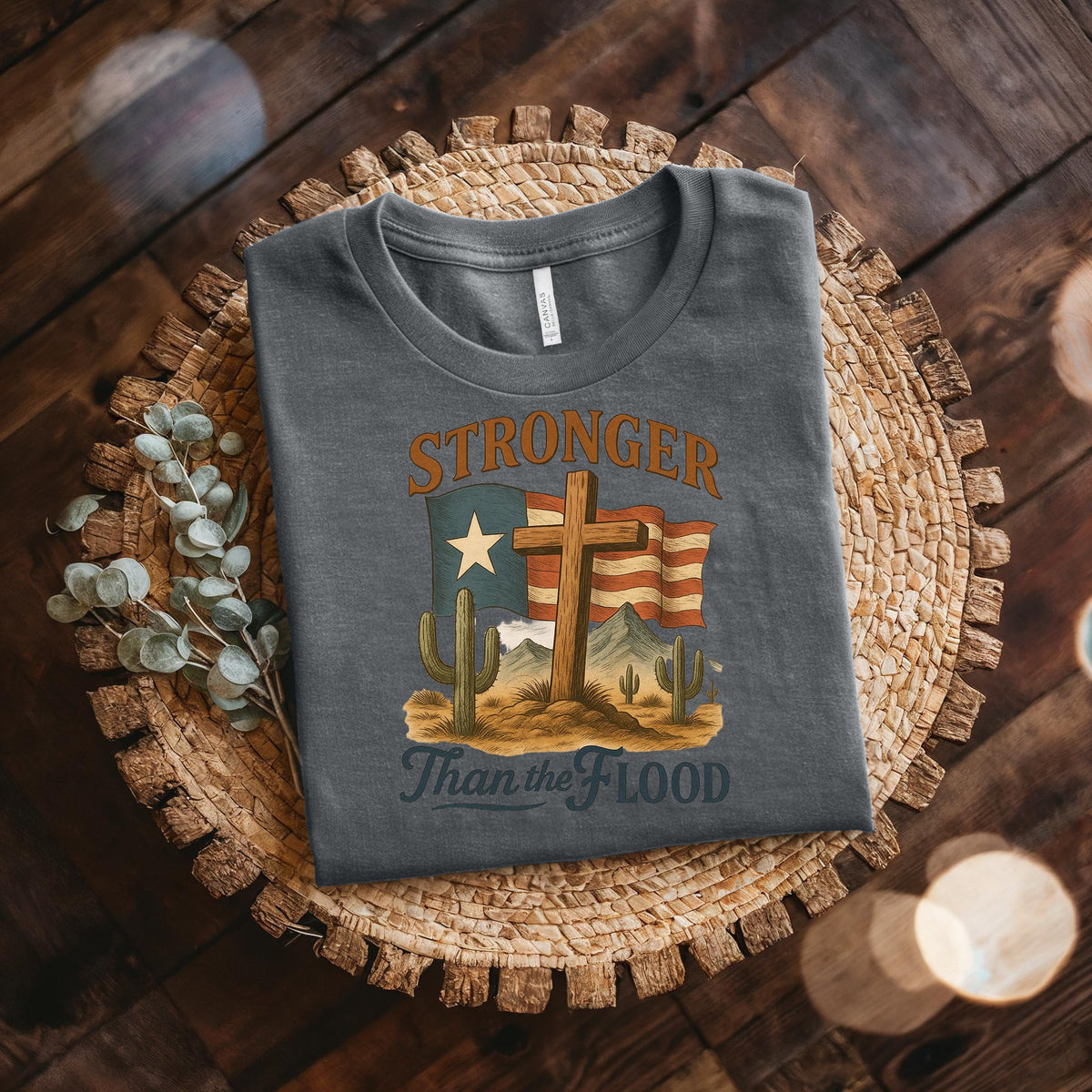 Retro Texas Strong God Bless Texas Print Sweatshirt
