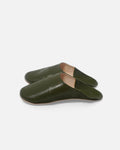 Moroccan Babouche Basic Slippers / Olive