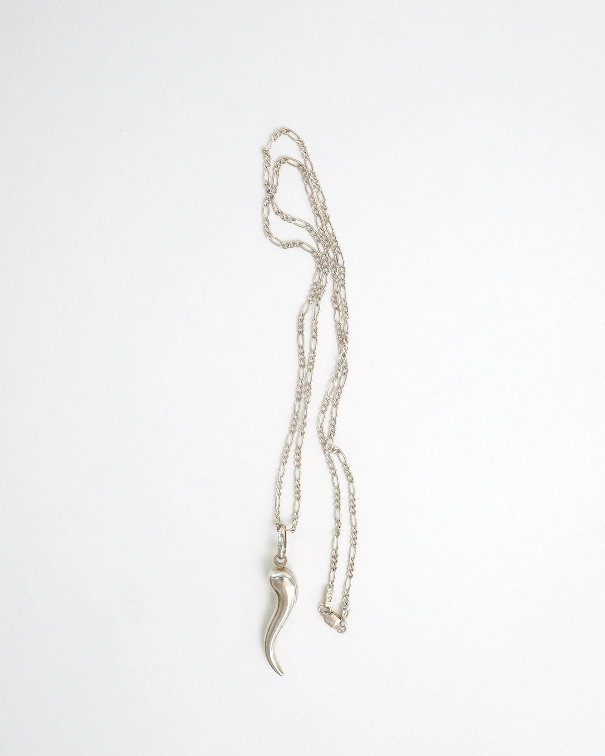 Silver Chain Necklace w/ Horn Charm
