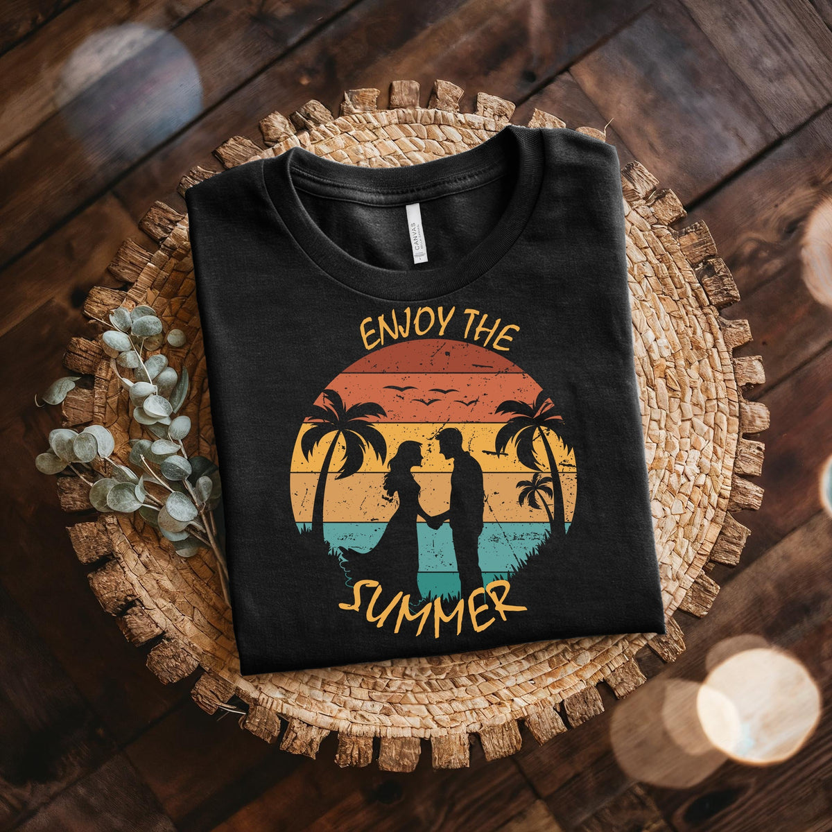 Couple On Vacation Unisex Cotton Comfortable Breathable Short Sleeve