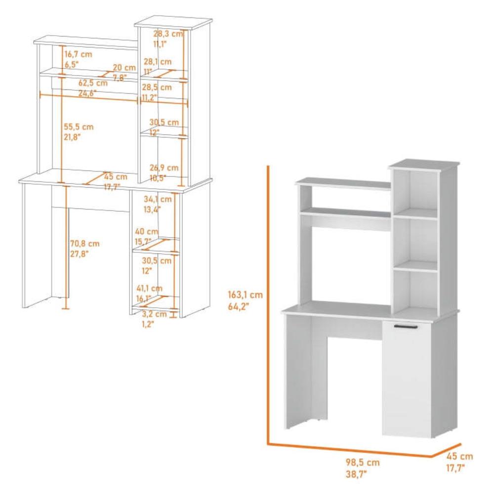 Computer Workstation with Hutch