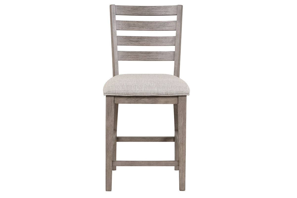 Farmhouse Counter Seating with Ladder Backs Set of 2