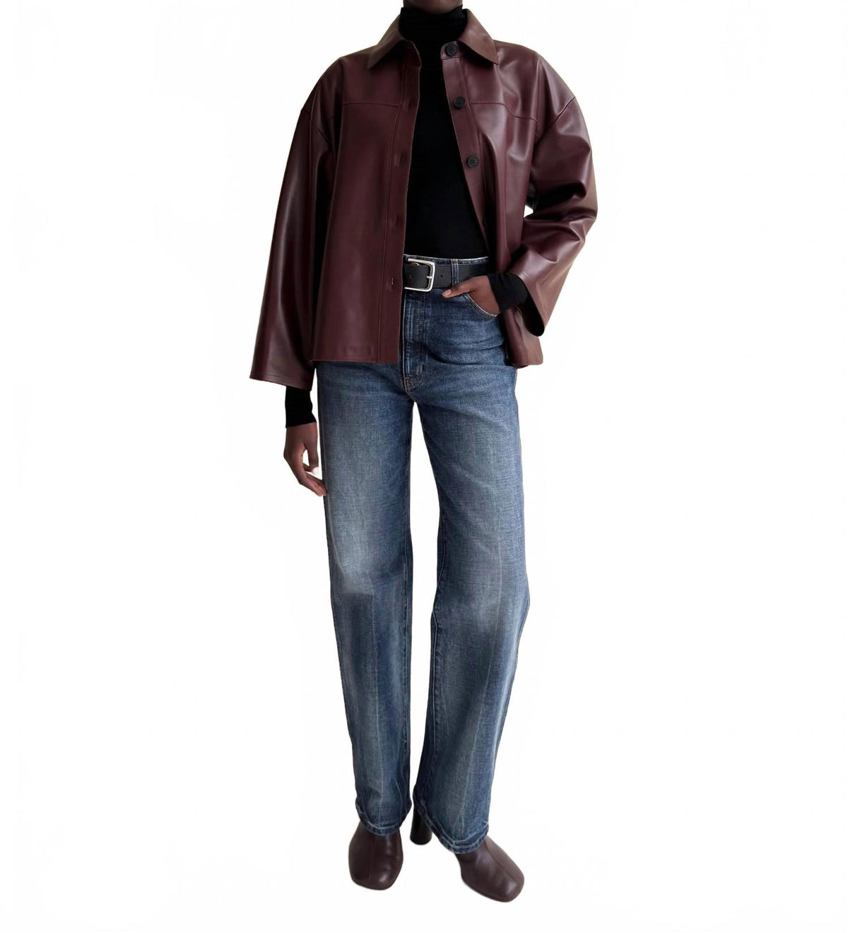 Fenna Lamb Butter Jacket In Mahogany