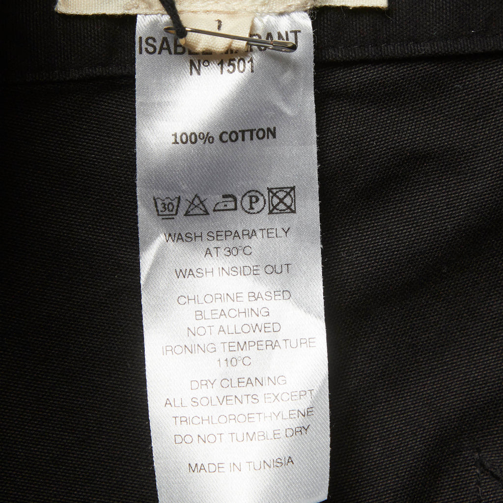 Isabel Marant Etoile Black Cotton Capri Trousers