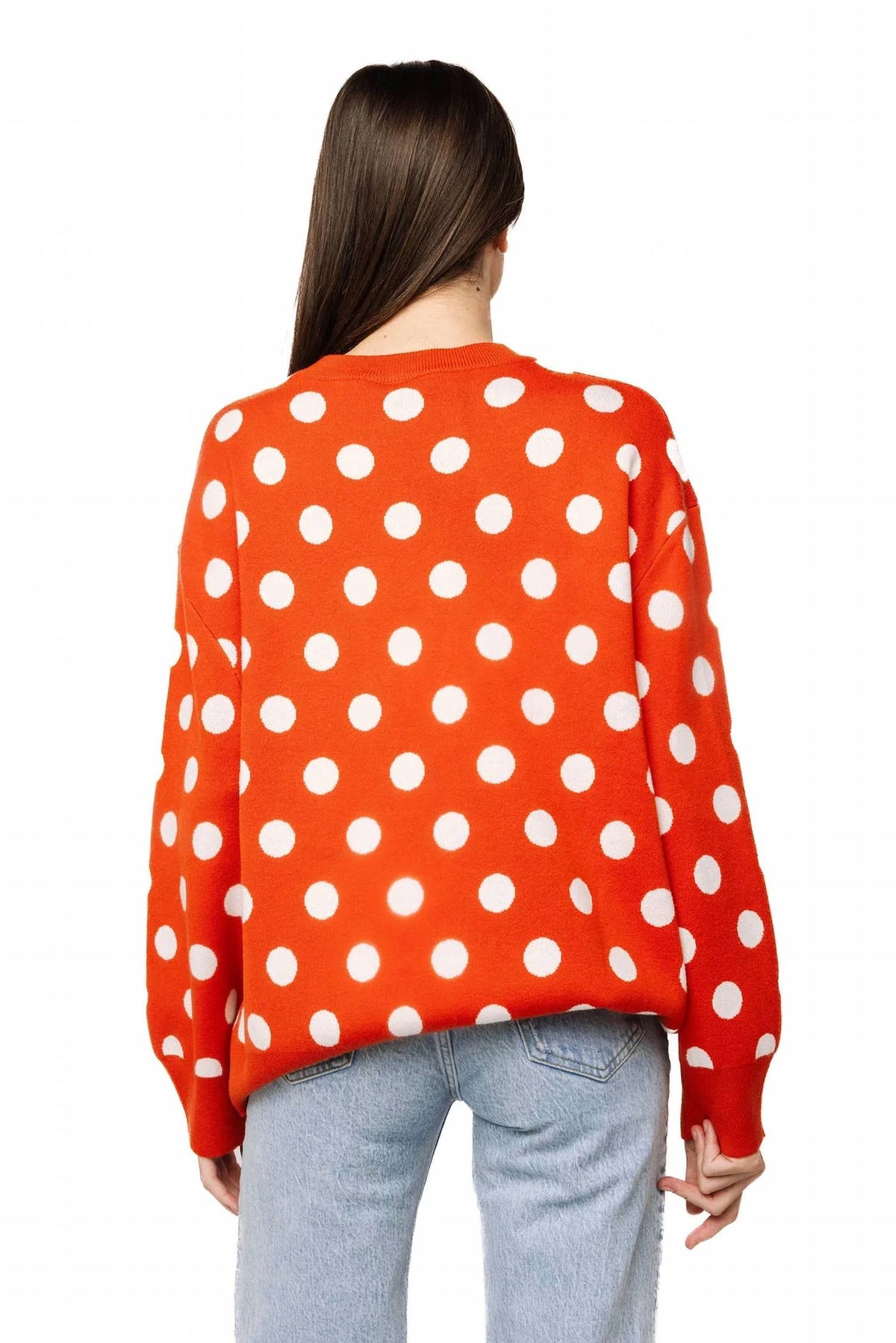 Polka Dot Pumpkin Sweater In Orange