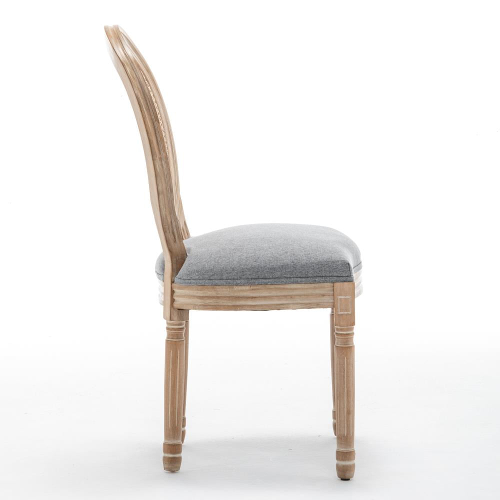 Solid Wood Dining Chairs with Comfortable Cushions and Woven Rattan Back Panels