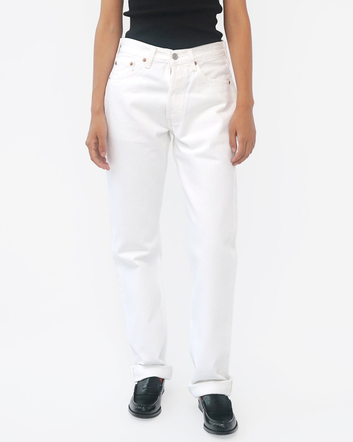 501 Straight Fit White Denim Pants / size: 27