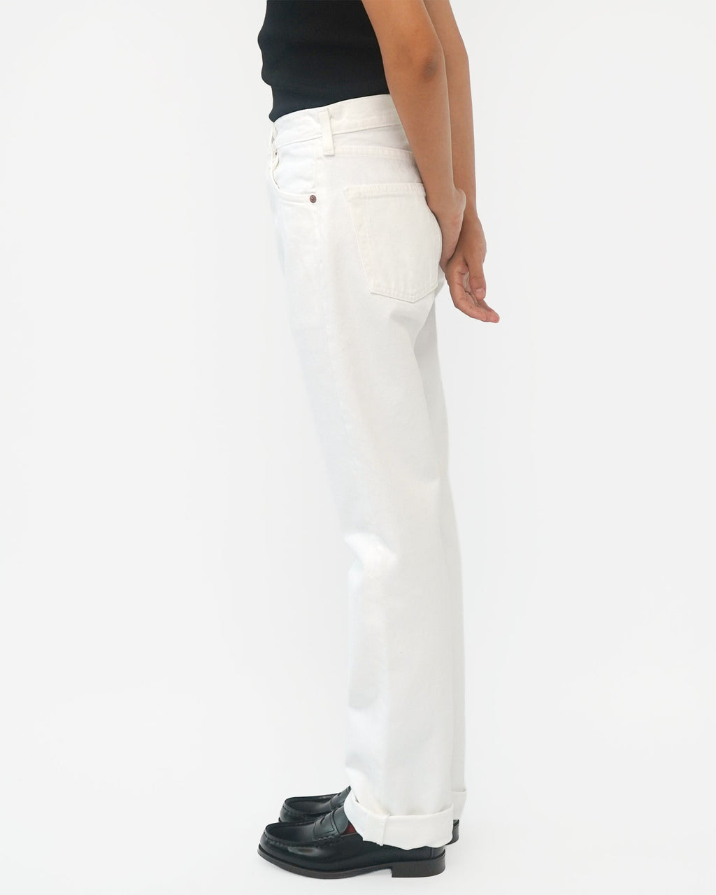 501 Straight Fit White Denim Pants / size: 27