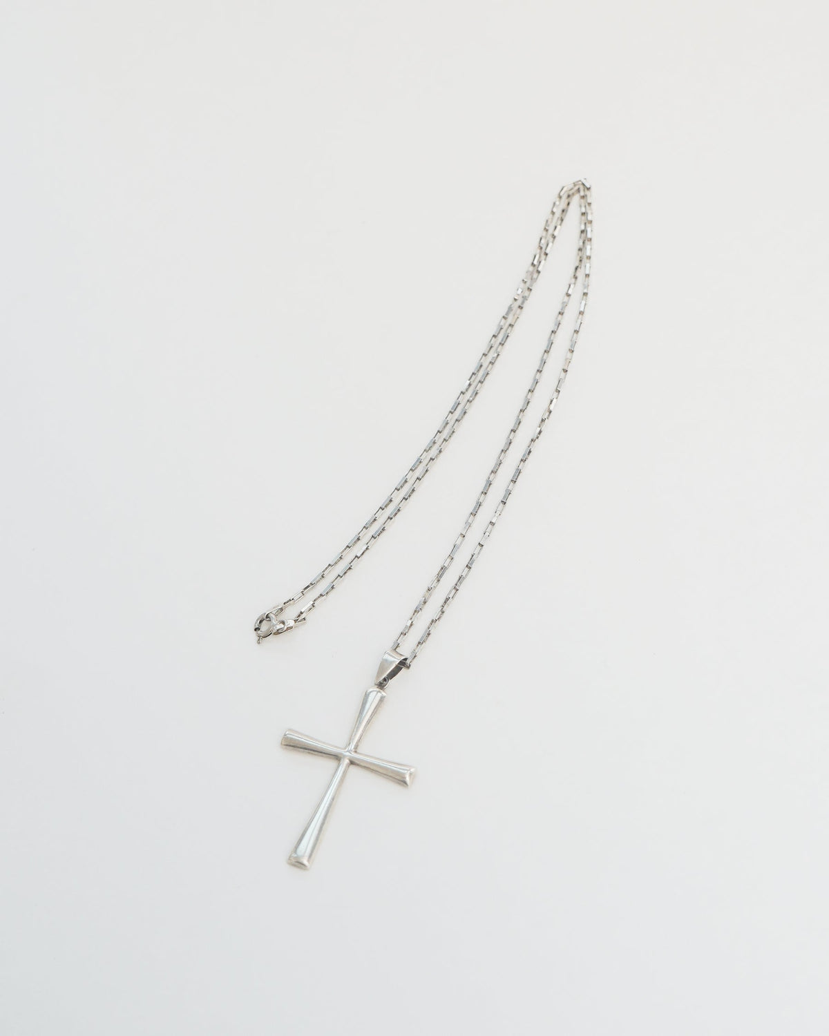 Silver Chain Necklace w/ Cross Charm
