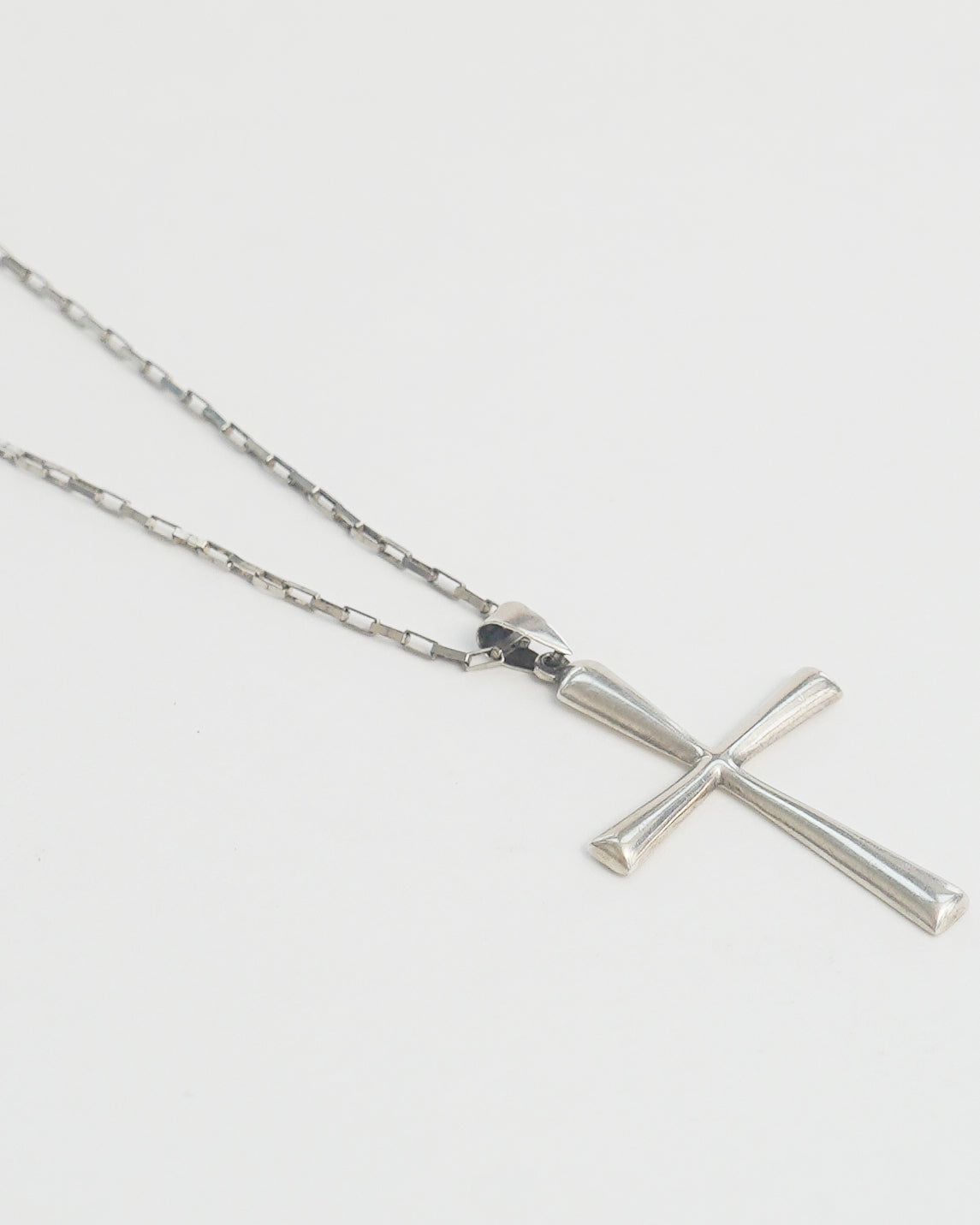 Silver Chain Necklace w/ Cross Charm