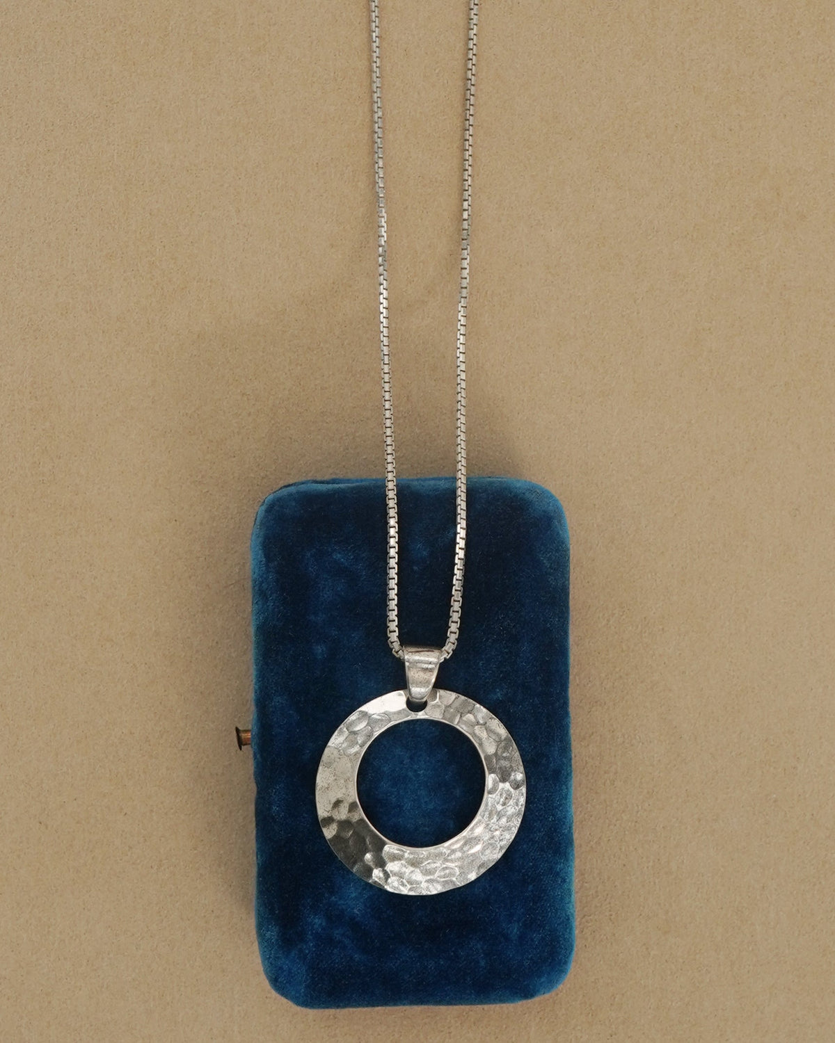 Silver Chain Necklace w/ Circle Charm