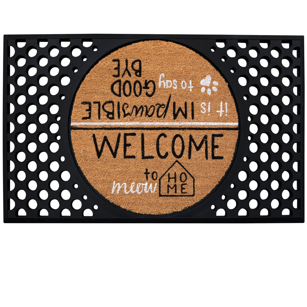 4 Cats & Dogs Hello Goodbye Round Entrance Mat