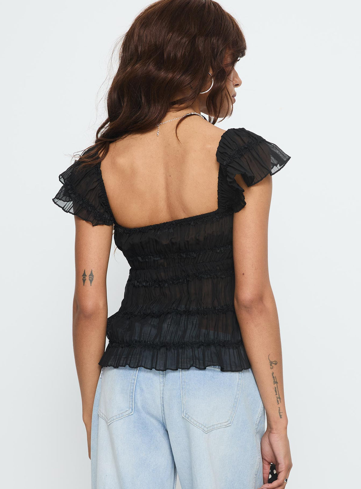 Brighter Than Stars Tiered Top Black