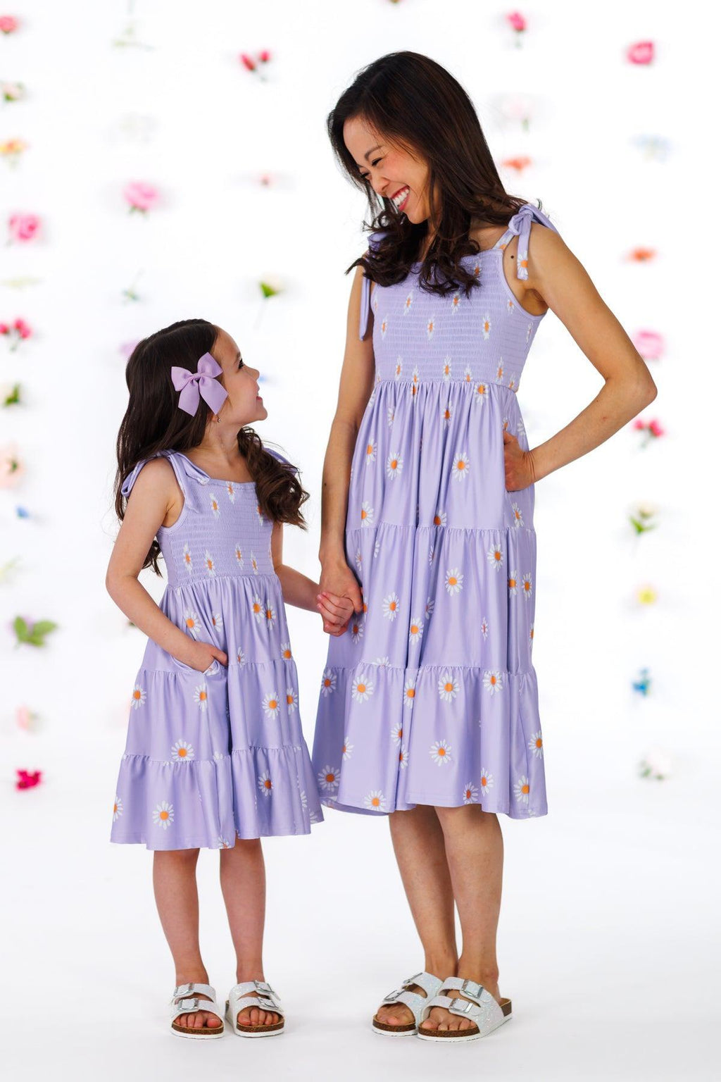 Mom & Me - Lavender Ruffle Daisy Tank Dress