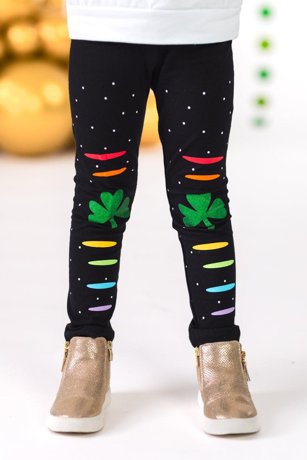 "Lucky" White Rainbow Legging Set
