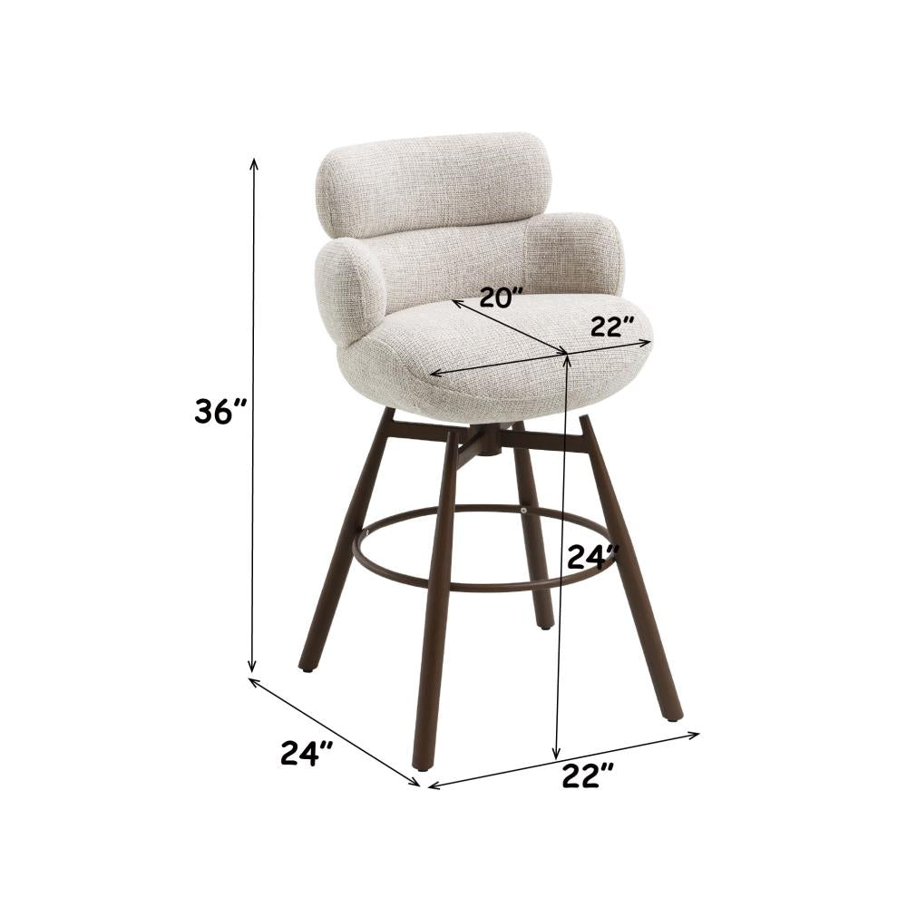 Contemporary Swivel Counter Stool with Comfortable Cushioned Seating