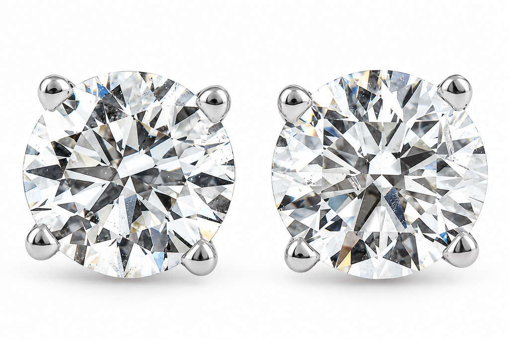 1ct Diamond Studs IGI Certified Lab Grown 14k Rose Gold (I-J,VS1-VS2)