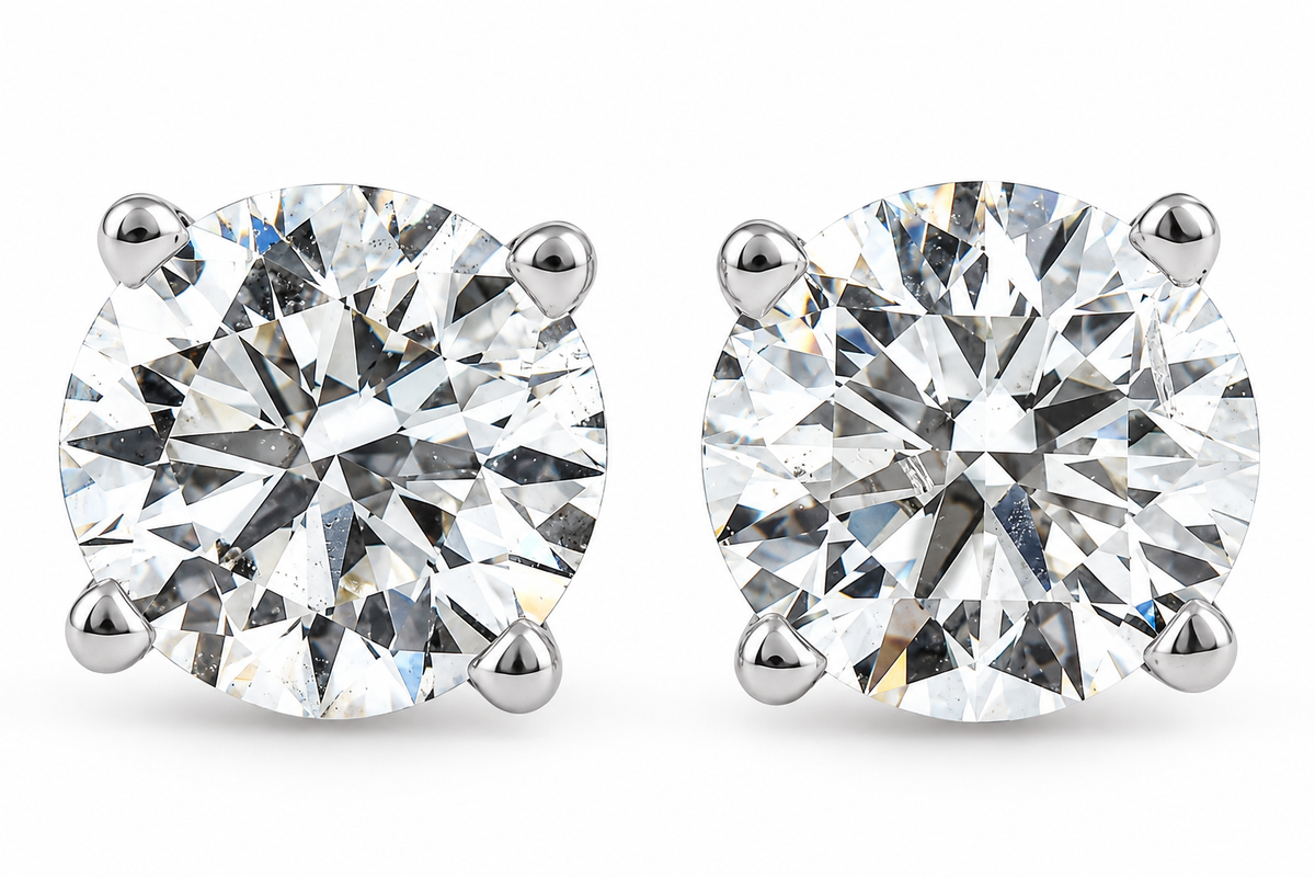 1ct Diamond Studs IGI Certified Lab Grown 14k Rose Gold (I-J,VS1-VS2)