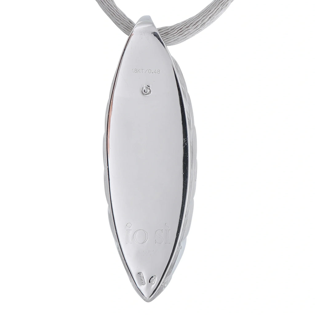 Io Si 18K White Gold 0.48ct Diamond and Rock Crystal Pendant Necklace IO26-080726